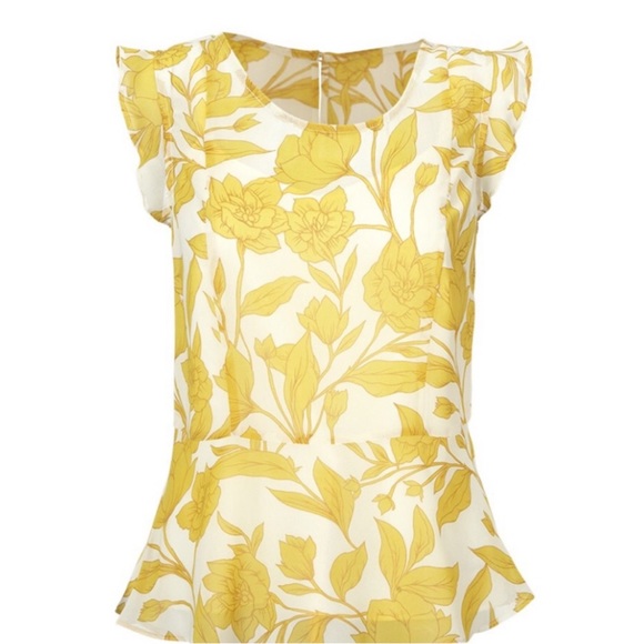 Cabi Sunrise Floral Flutter Blouse XS - Picture 2 of 9